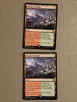 Lot of 2 MTG Magic: Khans of Tarkir: Wooded Foothills Rare #249/269 - NM - Image 1