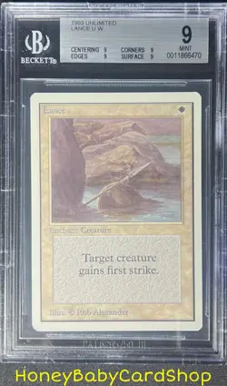 MTG Unlimited Edition 1993 Lance BGS 9.0Q (Quad) MINT Old School 93/94 - Image 1