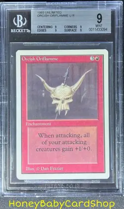 MTG Unlimited Edition 1993 Orcish Oriflamme BGS 9.0Q (Quad) MINT OldSchool 93/94 - Image 1