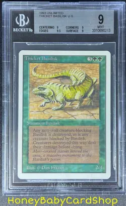 MTG Unlimited Edition 1993 Thicket Basilisk BGS 9.0Q+ (Quad+) MINT 93/94 - Image 1