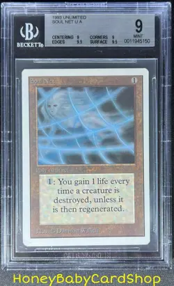 MTG Unlimited Edition 1993 Soul Net BGS 9.0Q++ (Quad++) MINT Old School 93/94 - Image 1