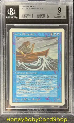 MTG Unlimited Edition 1993 Water Elemental BGS 9.0Q+ (Quad+) MINT 93/94 - Image 1