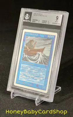 MTG Unlimited Edition 1993 Water Elemental BGS 9.0Q+ (Quad+) MINT 93/94 - Image 3