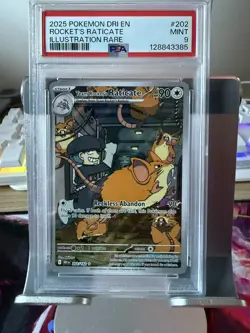 Pokemon TCG Destined Rivals: Team Rocket's Raticate 202/182 PSA 9 MINT - Image 1