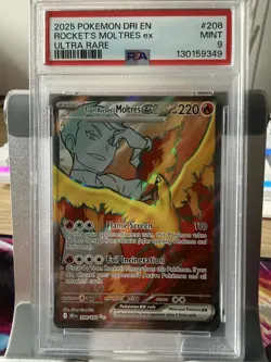 Pokemon TCG Team Rocket's Moltres EX 208/182 Destined Rivals PSA 9 MINT - Image 1