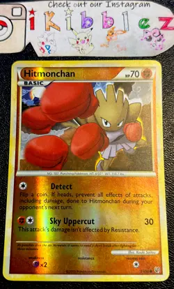 Hitmonchan 51/90 LP Reverse Holo Vintage Pokemon Card. Free Tracked Shipping! - Image 1