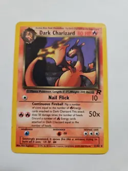 Pokemon TCG Dark Charizard Non-Holo Card 21/82 Team Rocket 2000 Vintage LP - Image 1