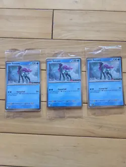 3x Pokemon TCG Phantasmal Flames Holo Promo Card EB Games Stamp Suicune SEALED - Image 1