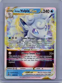 Alolan Vulpix VSTAR 034/195 - Pokemon TCG Silver Tempest Ultra Rare Card NM - Image 1