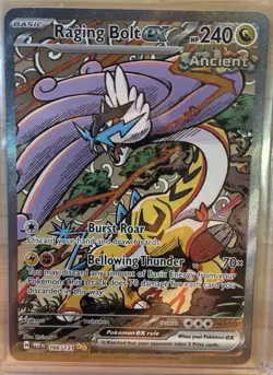 Pokemon TCG Raging Bolt EX Prismatic Evolutions Holo Card 166/131 - Image 1