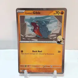 Pokemon Cynthia's Gible (Cosmos Holo) 102/182 LP Miscellaneous Cards & Products - Image 1