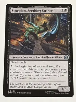 MTG Universes Beyond: Spider-man Scorpion, Seething Striker 0064 NM - Image 1