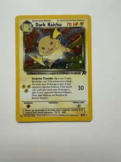 Pokemon TCG Dark Raichu Team Rocket 83 Holo Unlimited - PRINT ERROR - See Descr - Image 1