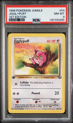 1999 POKEMON JUNGLE 1ST ED #54 JIGGLYPUFF PSA 8 - Image 1