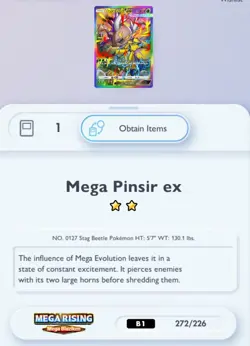 Mega Pinsir EX Rainbow 🌈Full Art Pokemon TCG Pocket Digital Instant Delivery - Image 3