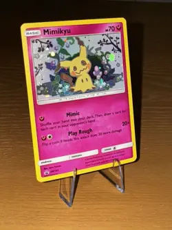 Pokemon Mimikyu SM163 Holo Black Star Promo 2019 Sun & Moon TCG With Swirl NM - Image 3