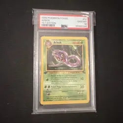 Pokemon TCG WOTC 1999 Fossil 1st Arbok PSA 10 - Image 1