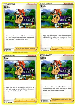 4x Pokemon TCG Sonia 167/192 Swsh02: Rebel Clash Playset - Image 1
