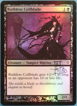 Ruthless Cullblade FOIL Worldwake NM Black Common SIGNED CARD (294202) ABUGames - Image 1