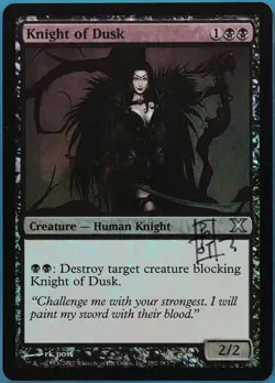 Knight of Dusk FOIL 10th Edition NM Black Uncommon SIGNED CARD (419121) ABUGames - Image 1