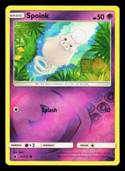 Spoink 41/111 Crimson Invasion NM Reverse Holo Pokemon Card TCG - Image 1