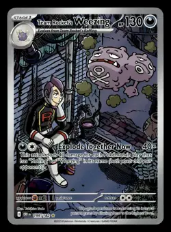 Team Rocket's Weezing 199/182 Illustration Rare Destined Rivals Pokemon Card - Image 1