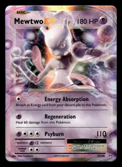 Mewtwo EX 52/108 Ultra Rare Evolutions Pokemon Card - Image 1