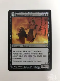 Ravenous Demon / Archdemon of Greed Foil Promo Prerelease MTG Magic Card LP DKA - Image 1
