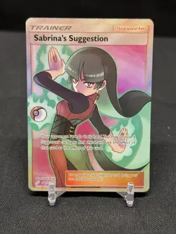Pokemon Team Up Sabrina's Suggestion Ultra Rare Full Art SM Holo Card 181/181 - Image 1