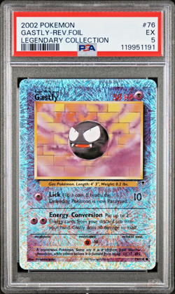 PSA 5 2002 Pokemon Legendary Collection Gastly 76/110 WOTC Reverse Holo Foil - Image 1