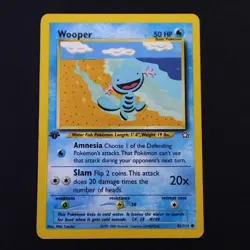 Wooper 1st Edition 82/111 Neo Genesis Common LP 2000 WOTC Vintage Pokemon TCG - Image 1