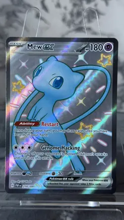 Pokemon Card Mew Ex 216/091 Paldean Fates Shiny Ultra Rare Full Art Near Mint UK - Image 4