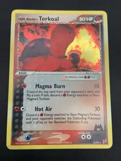 Pokemon EX Team Aqua VS Magma Team Magma's Torkoal HOLO RARE #12/95 2004 HP - Image 1