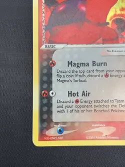 Pokemon EX Team Aqua VS Magma Team Magma's Torkoal HOLO RARE #12/95 2004 HP - Image 4