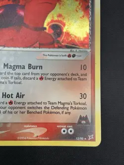 Pokemon EX Team Aqua VS Magma Team Magma's Torkoal HOLO RARE #12/95 2004 HP - Image 5
