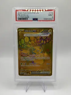 Pokemon Pikachu TCG Prismatic Evolutions EX Gold Hyper Rare Card 179/131 PSA 9 - Image 1