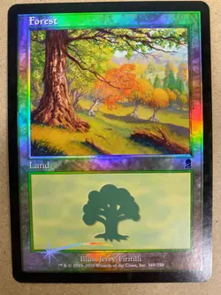 MTG 1x FOIL Forest # 349 Odyssey Pauper Magic the Gathering Card x1 LP - Image 1