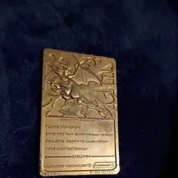 1999 Nintendo Pokemon Charizard Burger King 23k Gold Plated Trading Card - Image 2