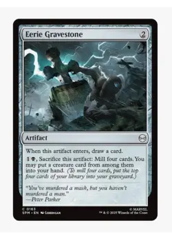 Eerie Gravestone (Spider-Man Art) | MTG Marvel Crossover | Peter Parker | EDH NM - Image 1