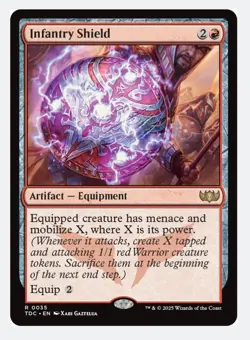 Infantry Shield | MTG TDC | Red Equipment Mobilize Warrior Tokens | Rare | NM - Image 1