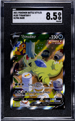 2021 TYRANITAR V 155/163 Alt Art Pokemon Battle Styles Ultra Rare SGC 8.5 - Image 1