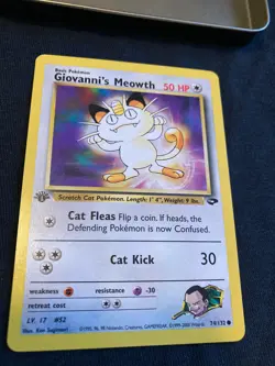 Pokemon WOTC Giovanni's Meowth 74/132 Gym Challenge 1st edition - Image 1