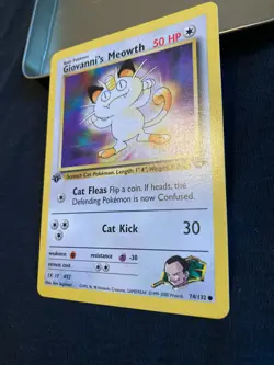 Pokemon WOTC Giovanni's Meowth 74/132 Gym Challenge 1st edition - Image 3