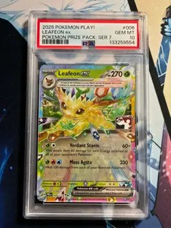 Leafeon ex PSA 10 Prize Pack Series 7 Play Stamped PRE 006/131 Pokemon TCG - Image 1
