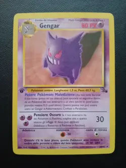 👻 Gengar 1st Edition 20/62 1° Edizione Fossil carte Pokemon 1999 WOTC Vintage - Image 1