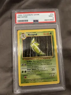 Pokemon 1999 Metapod 54/102 Base Set PSA 9 - Image 1