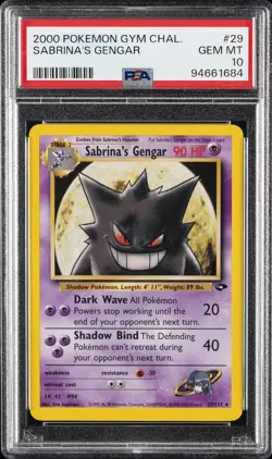 2000 POKEMON GYM CHALLENGE #29 SABRINA'S GENGAR PSA 10 - Image 1