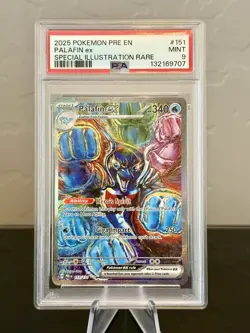 2025 Pokemon PRE EN Palafin ex Special Illustration Rare #151 PSA 9 - Image 1