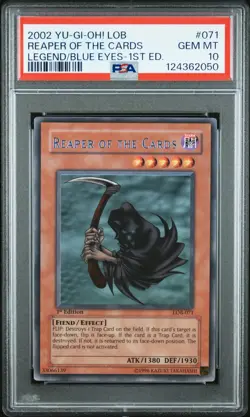 2002 YU-GI-OH! LOB-LEGEND OF BLUE EYES WHITE DRAGON REAPER OF THE CARDS PSA 10 - Image 1