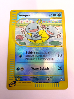 Pokemon Card - Reverse-Holo Wooper 117/147 Aquapolis *MP* e-Card Common - Image 1